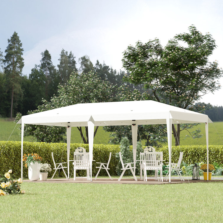 19 Ft. White Steel UV Resistant Pop-Up Canopy Tent