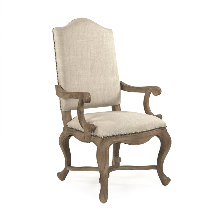 Grayson Gray Linen and Wood Armchair