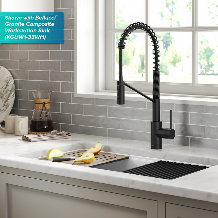 Matte Black Touchless Pull-Down Kitchen Faucet with Spray