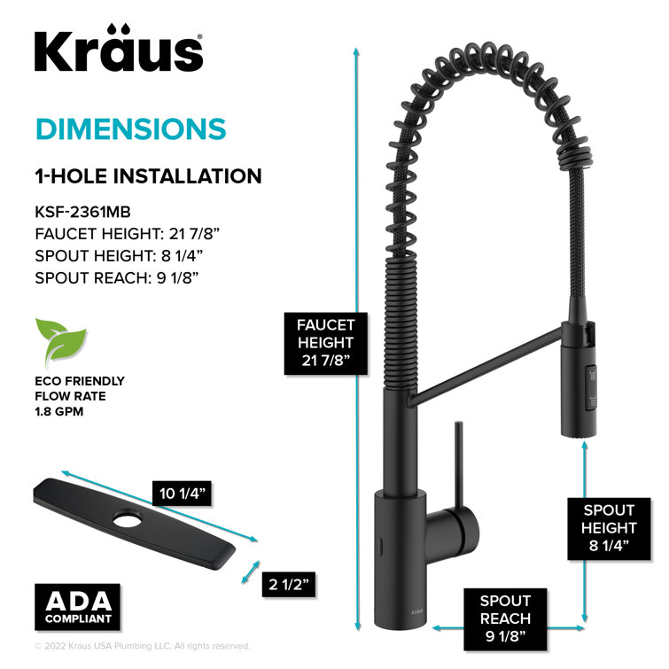 Matte Black Touchless Pull-Down Kitchen Faucet with Spray