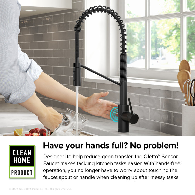 Matte Black Touchless Pull-Down Kitchen Faucet with Spray