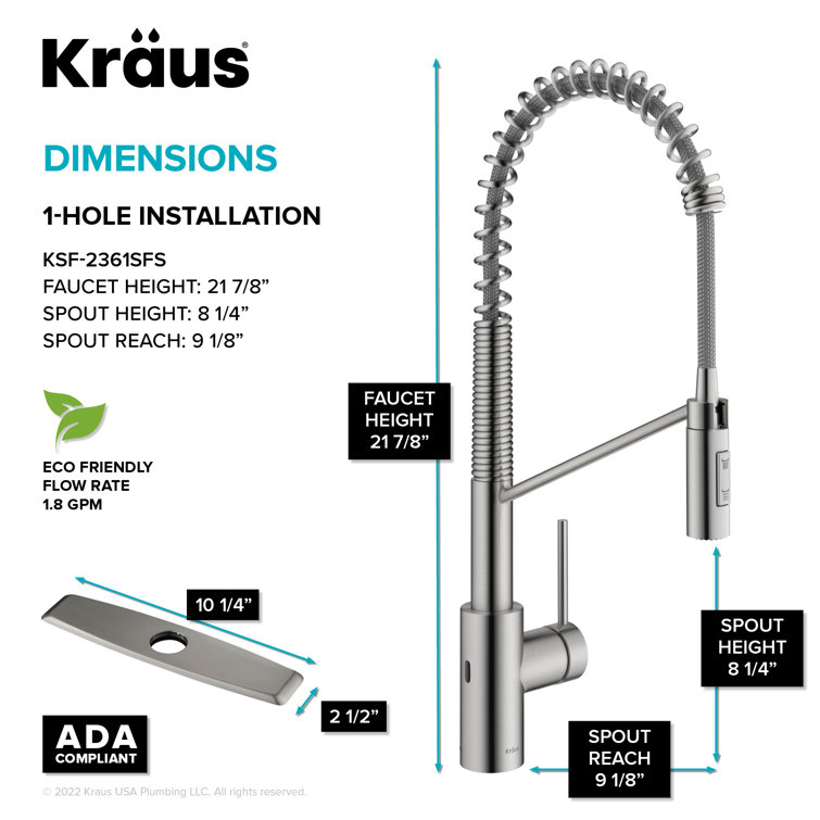 Stainless Steel Touchless Sensor Commercial Pull-Down Kitchen Faucet