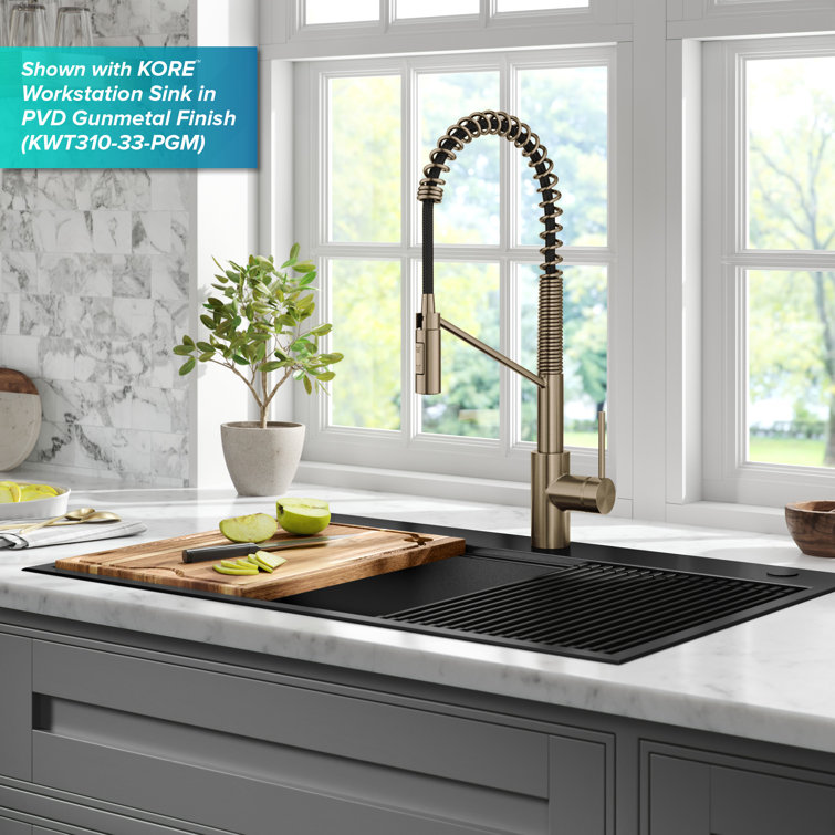Antique Bronze Touchless Pull-Down Kitchen Faucet with Spray
