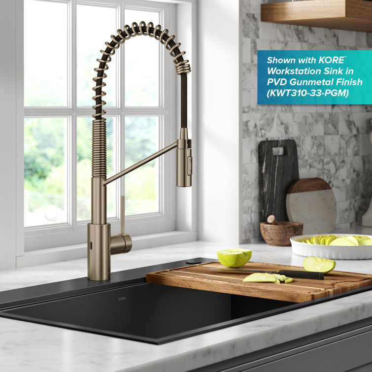 Antique Bronze Touchless Pull-Down Kitchen Faucet with Spray