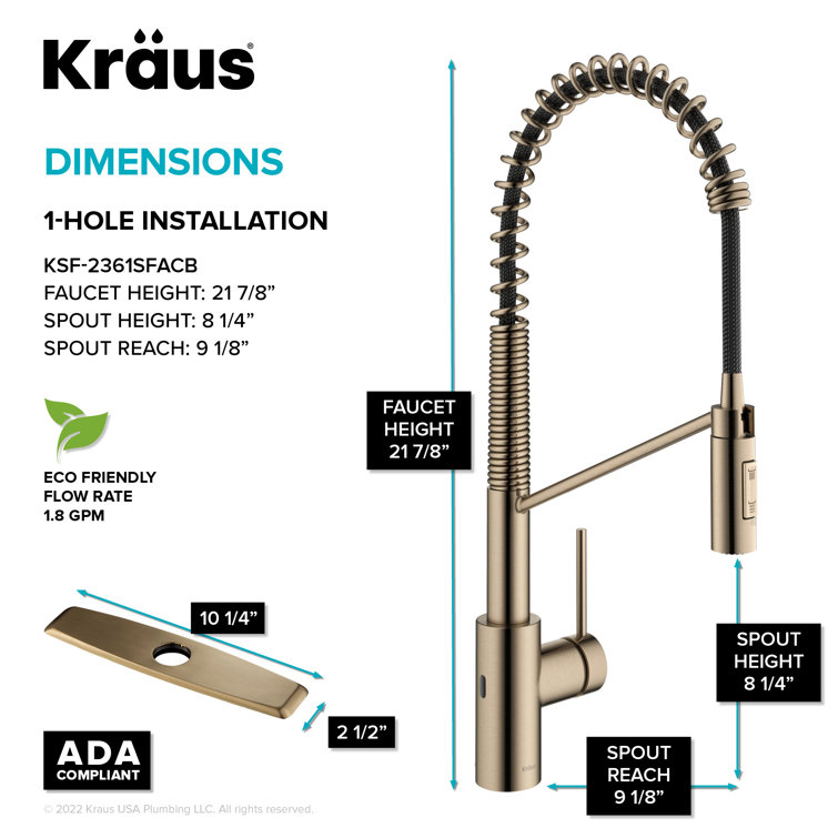 Antique Bronze Touchless Pull-Down Kitchen Faucet with Spray