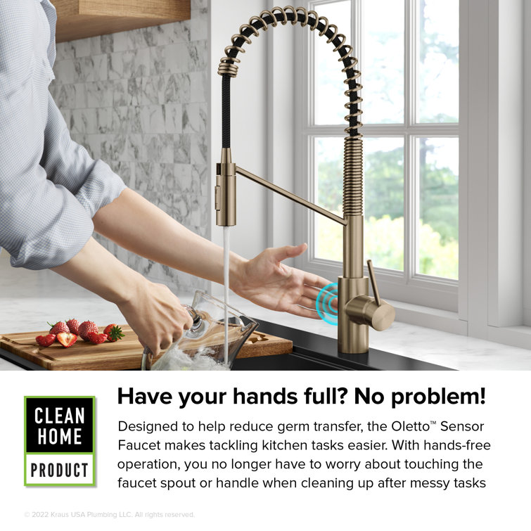 Antique Bronze Touchless Pull-Down Kitchen Faucet with Spray