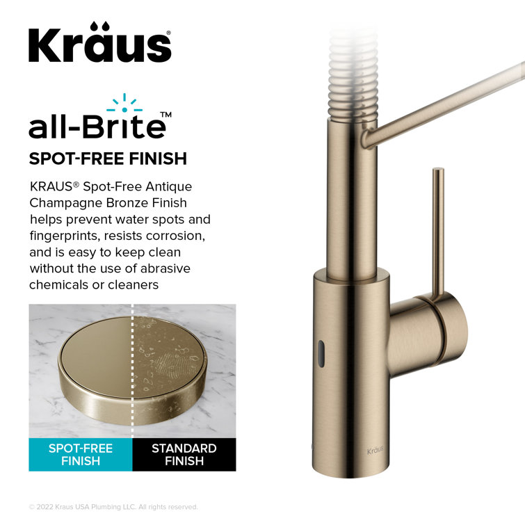 Antique Bronze Touchless Pull-Down Kitchen Faucet with Spray
