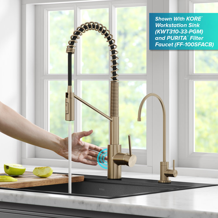 Antique Bronze Touchless Pull-Down Kitchen Faucet with Spray