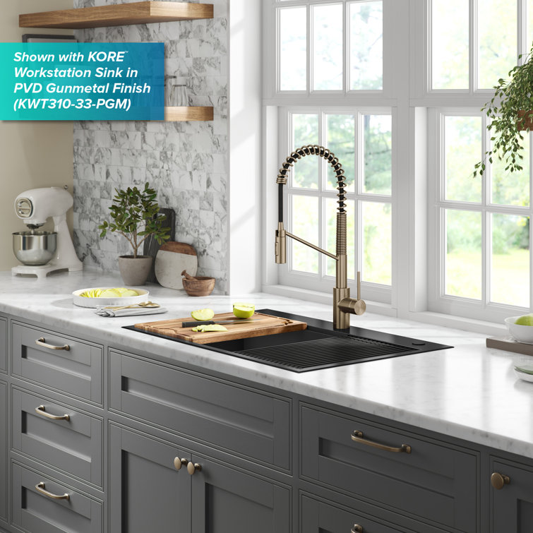 Antique Bronze Touchless Pull-Down Kitchen Faucet with Spray