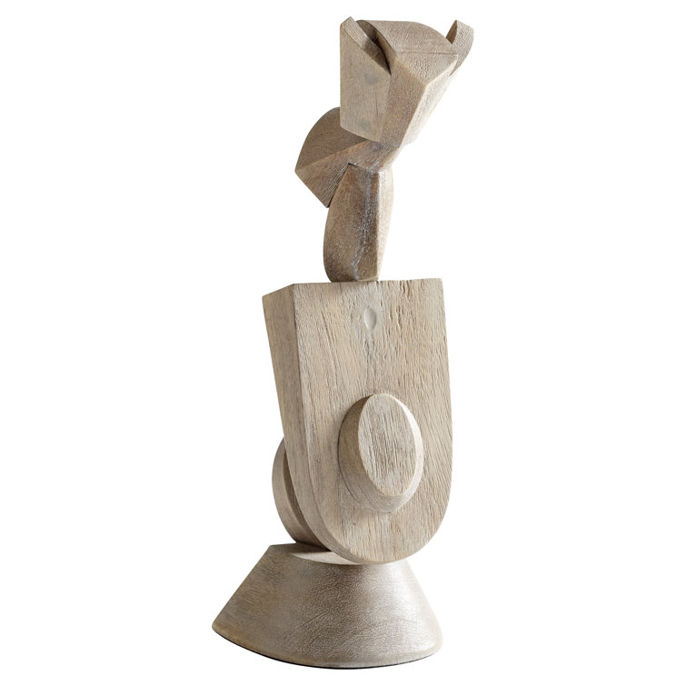 Weathered Grey Abstract Wood Protector Sculpture
