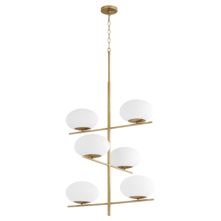 Aged Brass Traditional Geometric Chandelier - 36"x26"