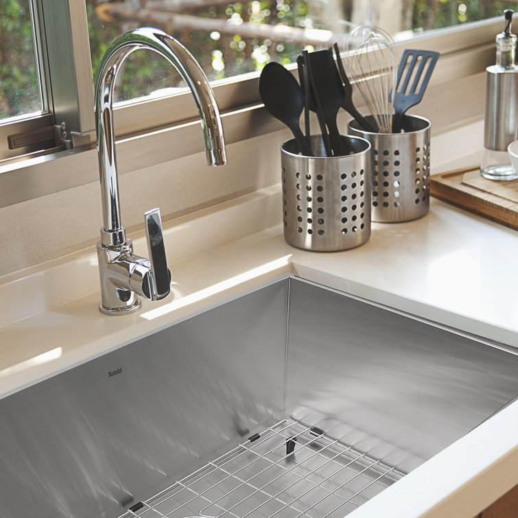 28'' Satin Stainless Steel Undermount Single Bowl Kitchen Sink