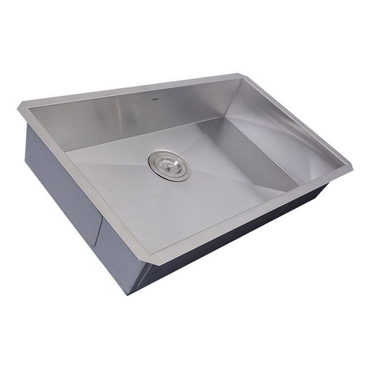 30'' Satin Stainless Steel Undermount Single Bowl Kitchen Sink
