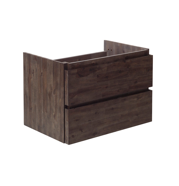 Acacia Wood 58" Wall Mounted Double Sink Bathroom Vanity Base