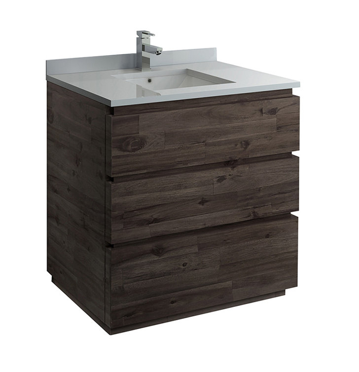 Formosa 35" Brown Engineered Wood Freestanding Vanity Base
