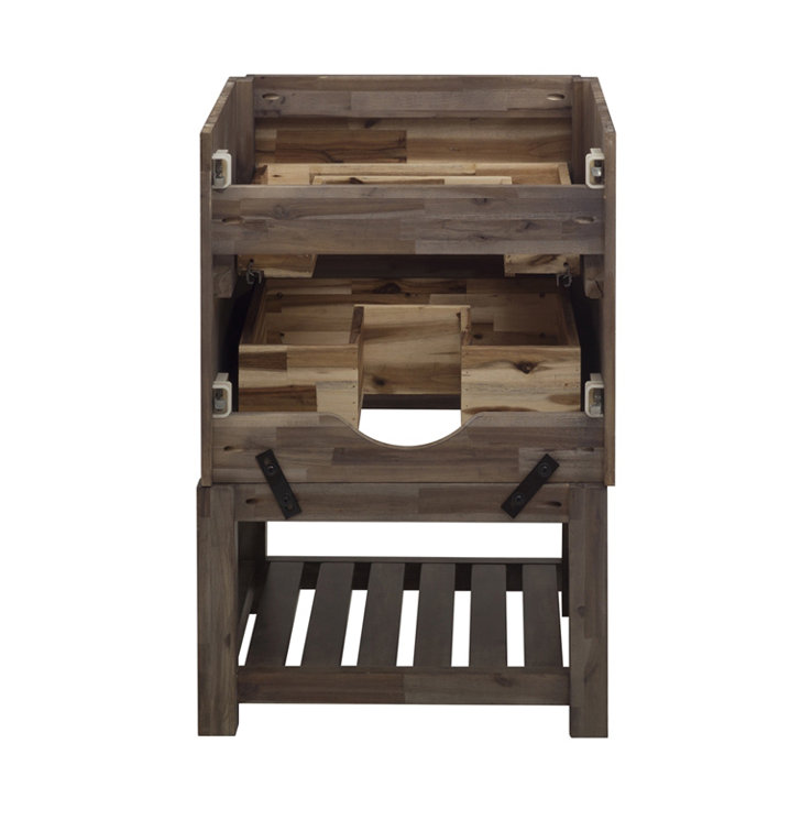 Acacia Wood 46" Freestanding Double Sink Bathroom Vanity Base