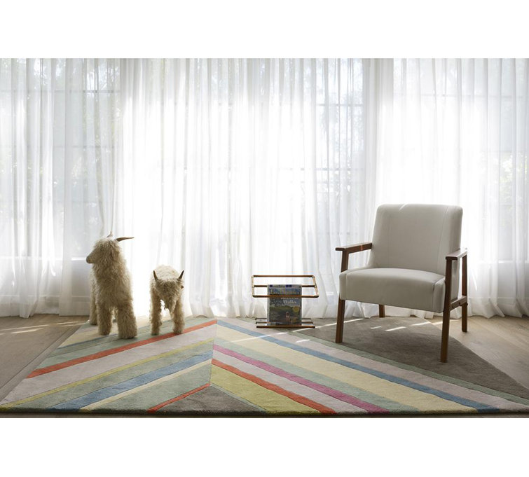 Hand-Tufted Chevron Wool Gray Area Rug, 9' x 12'
