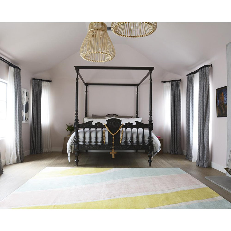 Pastel Stripes Hand-tufted Wool Area Rug 5' x 8'