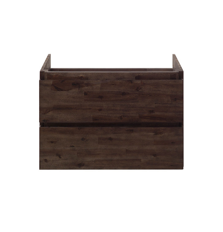 Acacia Wood 58" Wall Mounted Double Sink Bathroom Vanity Base