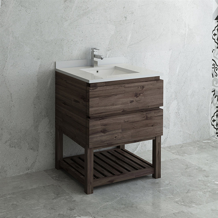 29" Brown Engineered Wood Freestanding Single Vanity Base