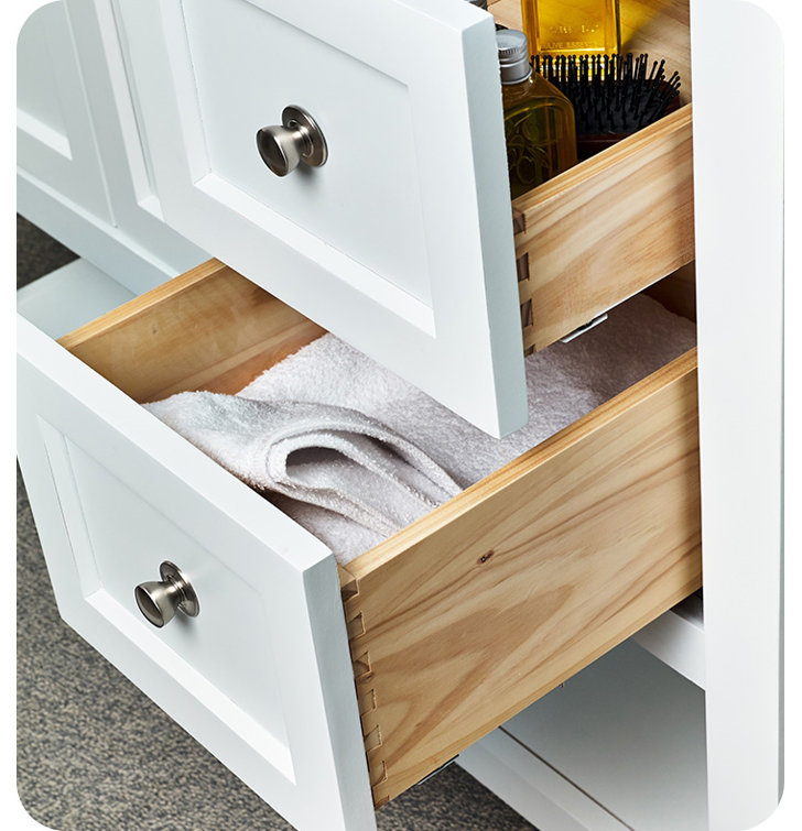 Manchester 42" White Solid Wood Freestanding Bathroom Vanity Base