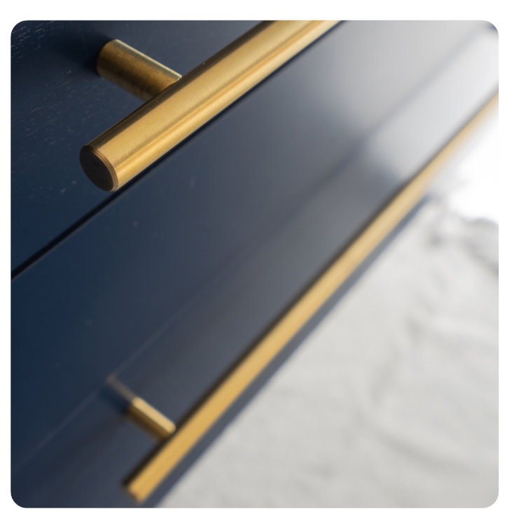 Royal Blue Wall Mounted Vanity with Quartz Countertop