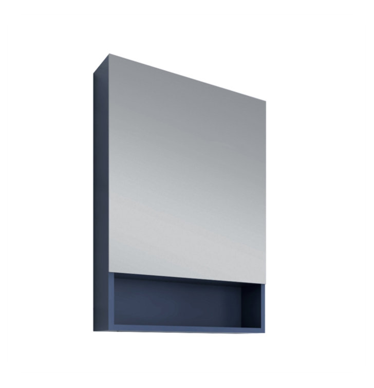 Royal Blue Wall Mounted Vanity with Quartz Countertop