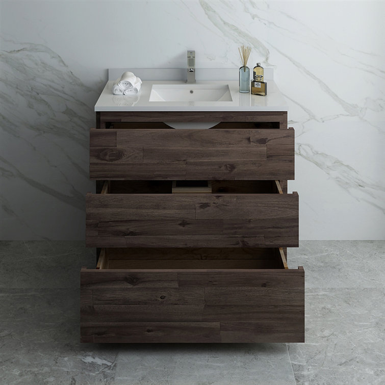 Formosa 35" Brown Engineered Wood Freestanding Vanity Base