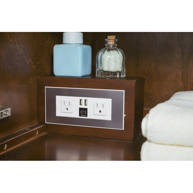 Glossy White Solid Wood Wall-Mount Single Vanity with Matte Black Hardware