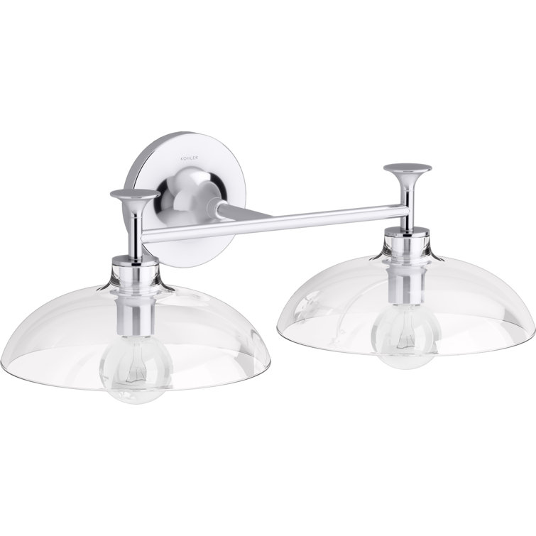 Polished Chrome 20" Two-Light Sconce with Clear Glass Shades