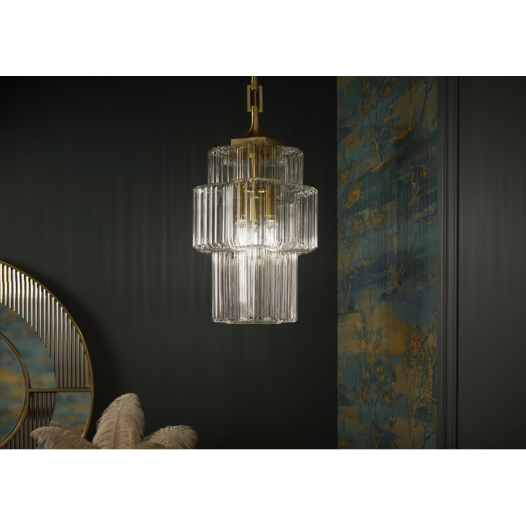 Occasion Modern Matte Black & Clear Glass 3-Light Pendant