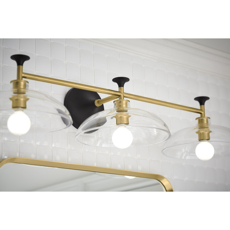 Chrome 31" Three-Light Sconce with Clear Glass Shades