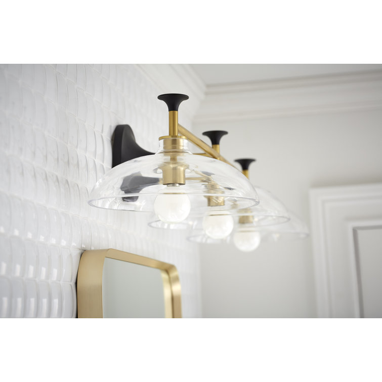 Chrome 31" Three-Light Sconce with Clear Glass Shades