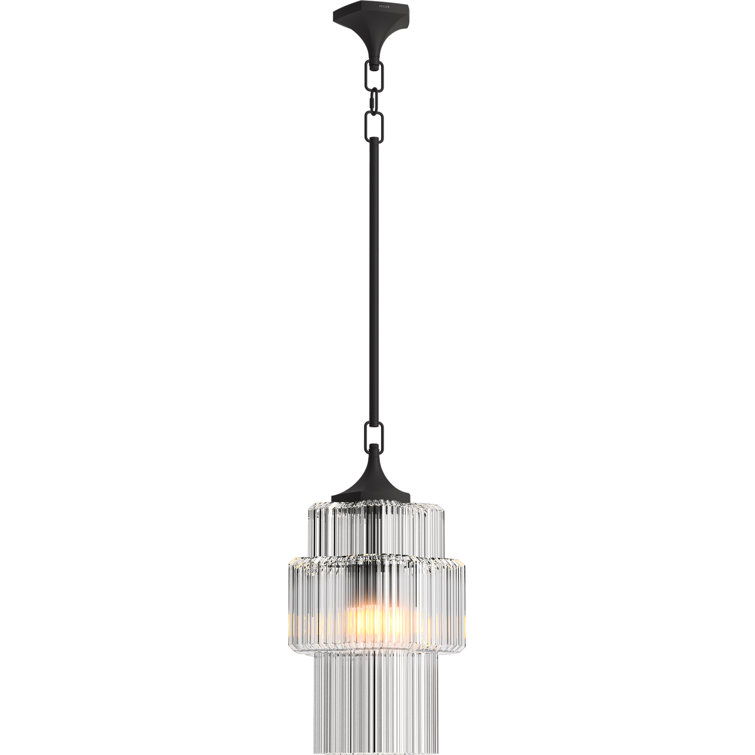 Occasion Modern Matte Black & Clear Glass 3-Light Pendant