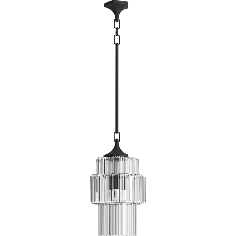 Occasion Modern Matte Black & Clear Glass 3-Light Pendant