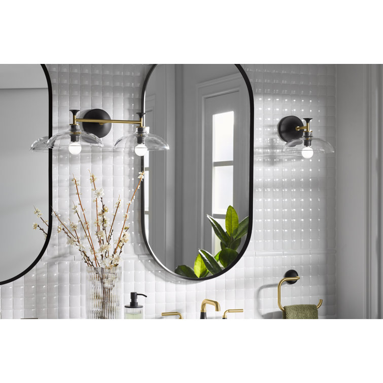 Polished Chrome 20" Two-Light Sconce with Clear Glass Shades