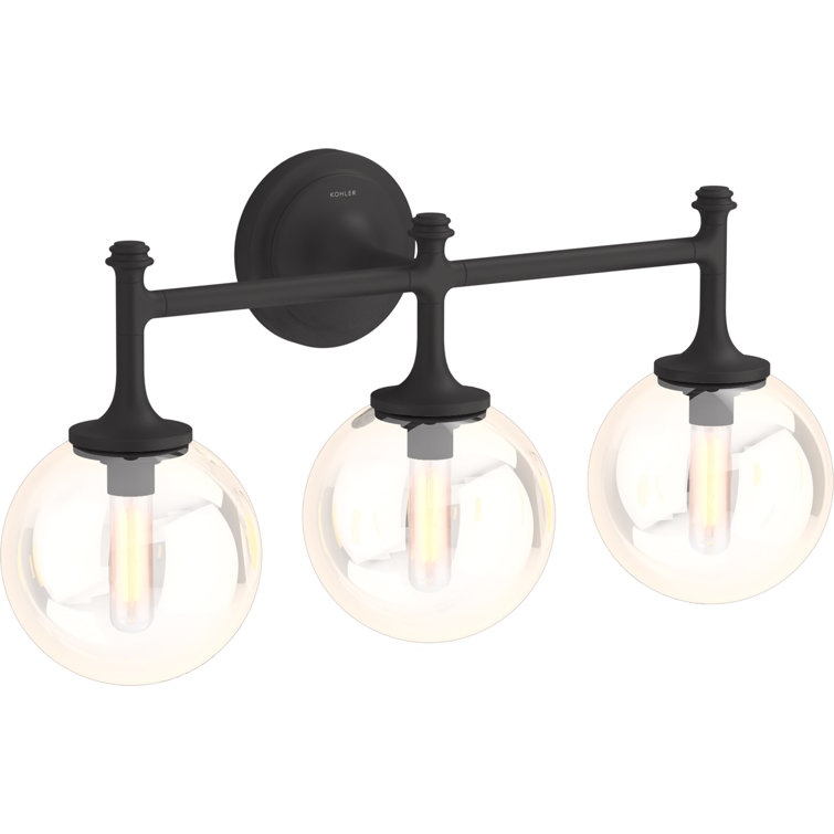 Bellera 22" Matte Black Transitional 3-Light Sconce