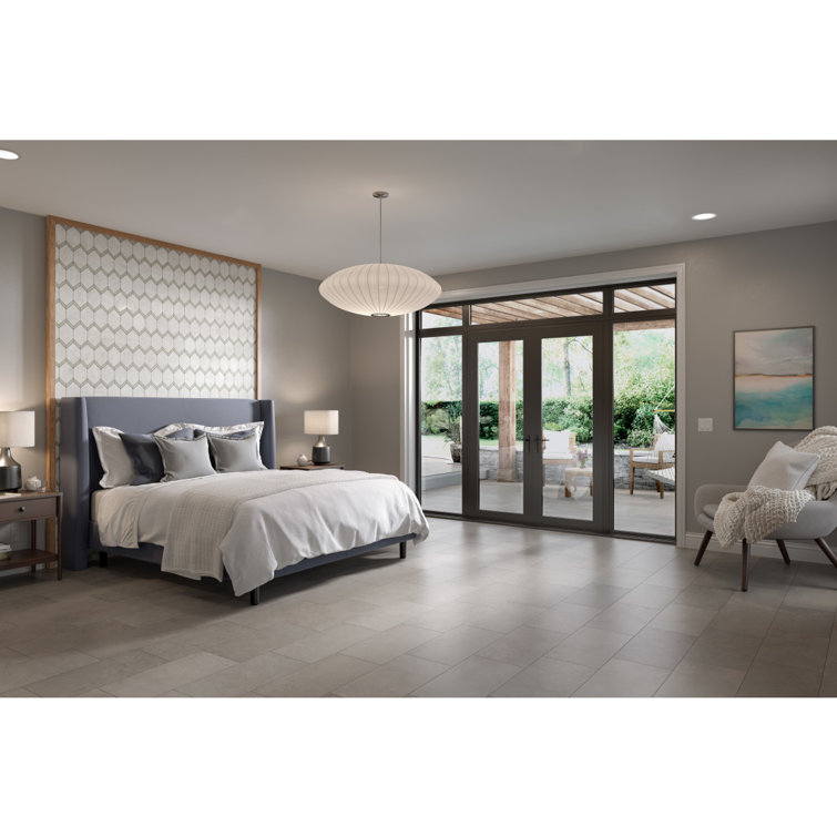 Large 12" x 23" Matte Gray Porcelain Stone Look Tile