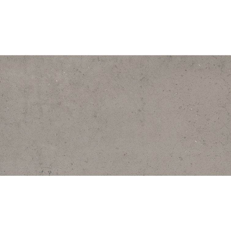 Large 12" x 23" Matte Gray Porcelain Stone Look Tile