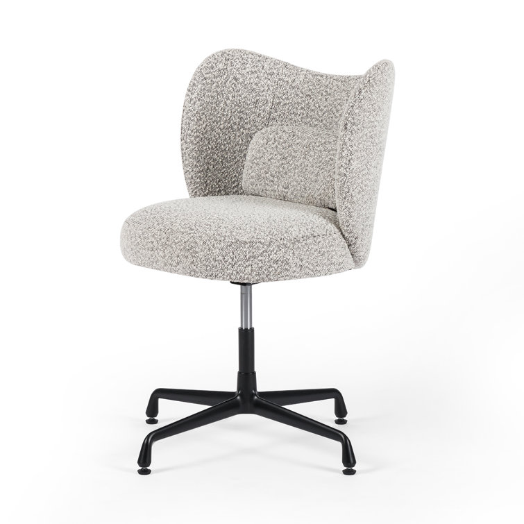 Plato Modern Gray Boucle Fabric Task Chair with Swivel Base