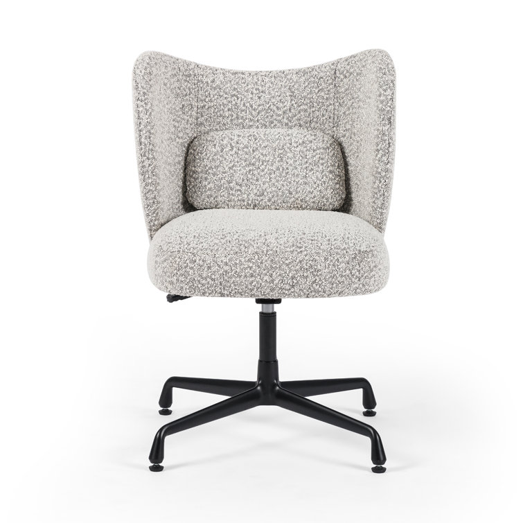 Plato Modern Gray Boucle Fabric Task Chair with Swivel Base