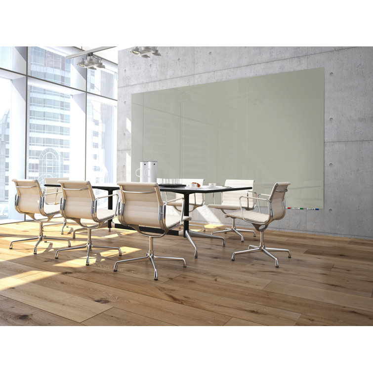 Gray 48" x 36" Magnetic Glass Freestanding Whiteboard