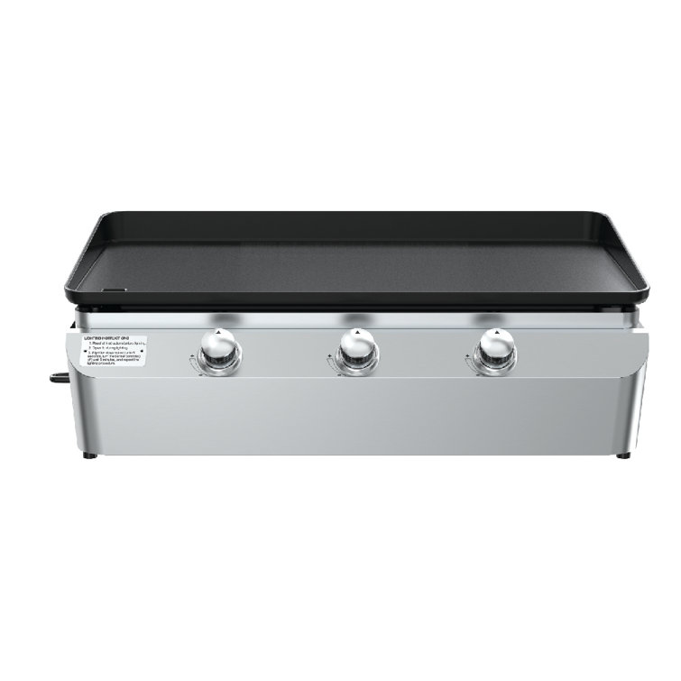 Stainless Steel 3-Burner Propane Gas Tabletop Griddle