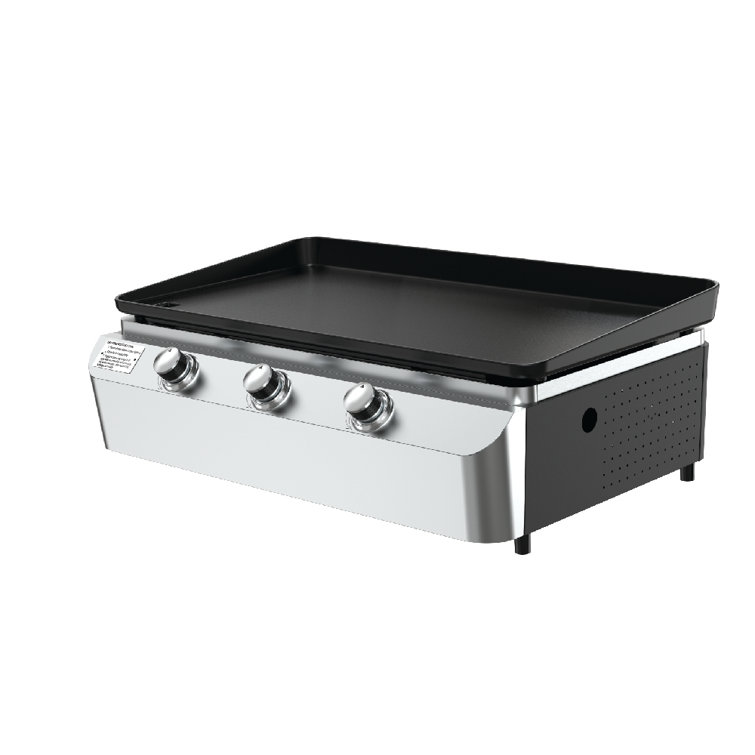 Stainless Steel 3-Burner Propane Gas Tabletop Griddle