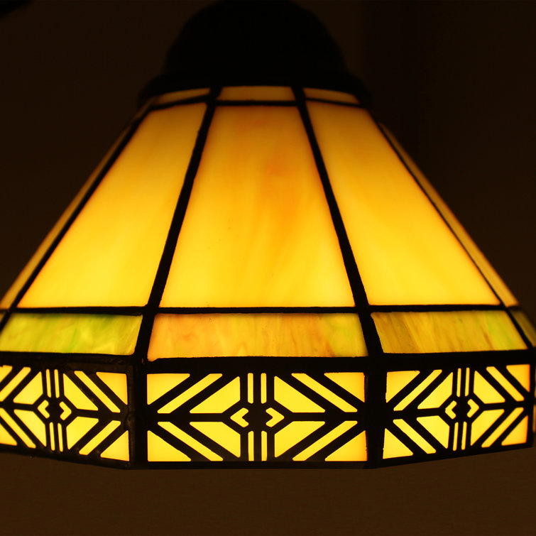 Bronze Mini 3-Light Plug-in Chandelier with Stained Glass Shades