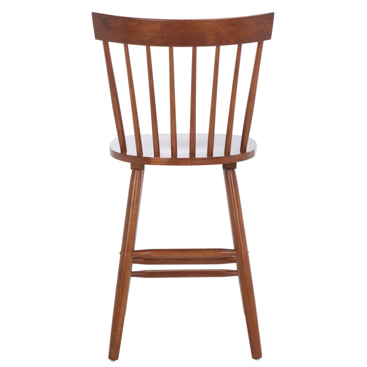 Walnut Solid Wood Counter Stools with Spindle Back, Set of 2