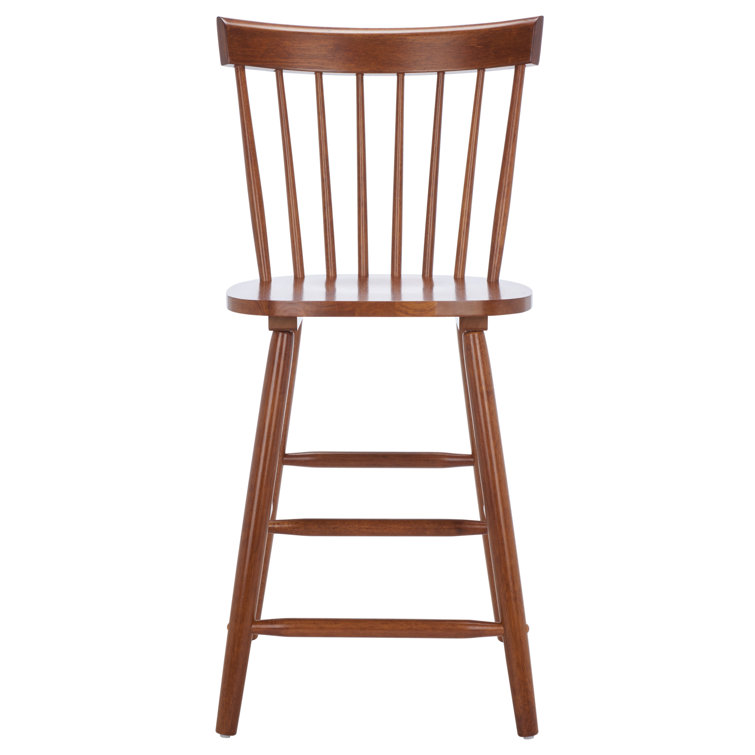 Walnut Solid Wood Counter Stools with Spindle Back, Set of 2