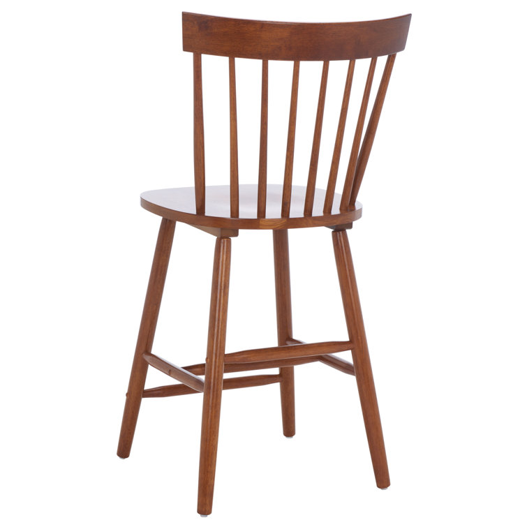 Walnut Solid Wood Counter Stools with Spindle Back, Set of 2