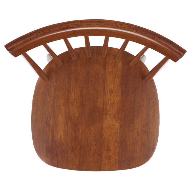 Walnut Solid Wood Counter Stools with Spindle Back, Set of 2