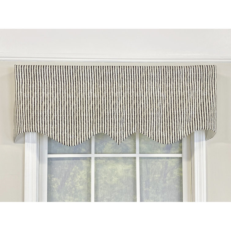 Duval Black and White Striped Rod Pocket Valance